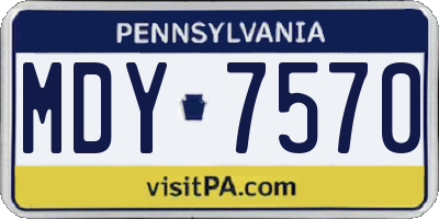 PA license plate MDY7570