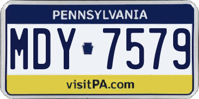 PA license plate MDY7579