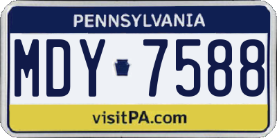 PA license plate MDY7588