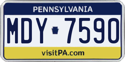 PA license plate MDY7590