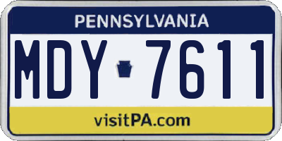 PA license plate MDY7611