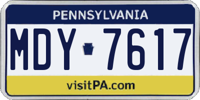 PA license plate MDY7617