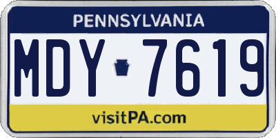 PA license plate MDY7619