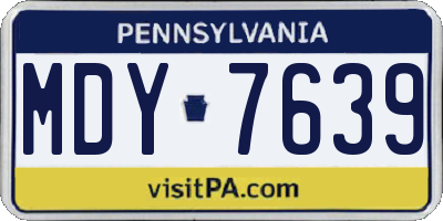 PA license plate MDY7639