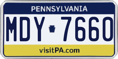 PA license plate MDY7660