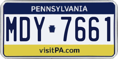 PA license plate MDY7661