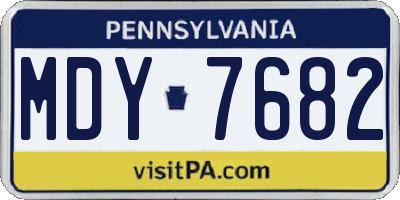 PA license plate MDY7682