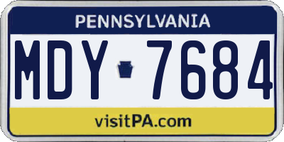 PA license plate MDY7684
