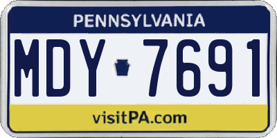 PA license plate MDY7691