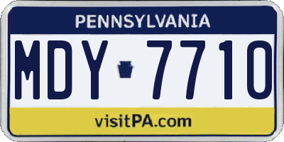PA license plate MDY7710