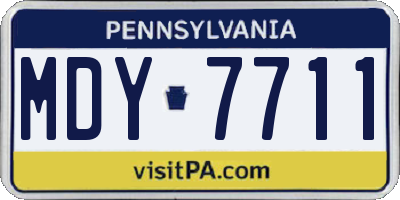 PA license plate MDY7711