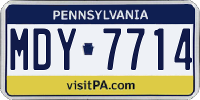 PA license plate MDY7714