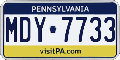 PA license plate MDY7733
