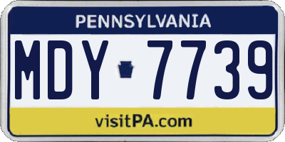 PA license plate MDY7739