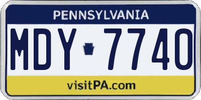 PA license plate MDY7740