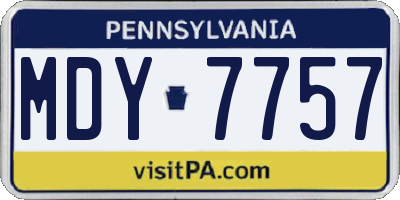 PA license plate MDY7757