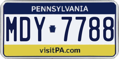 PA license plate MDY7788