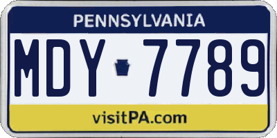 PA license plate MDY7789