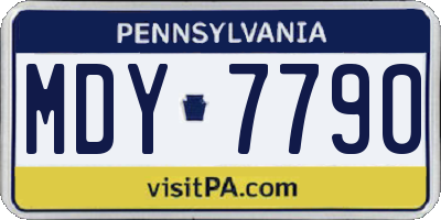 PA license plate MDY7790