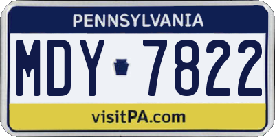 PA license plate MDY7822