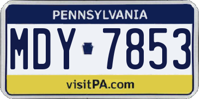 PA license plate MDY7853