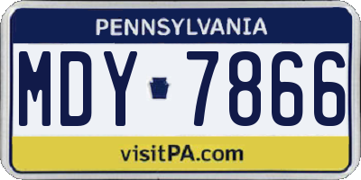 PA license plate MDY7866