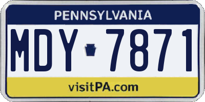 PA license plate MDY7871