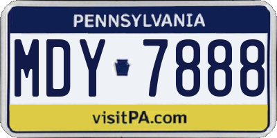 PA license plate MDY7888