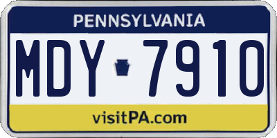 PA license plate MDY7910