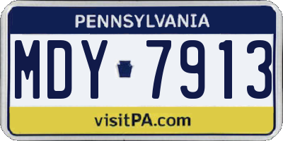PA license plate MDY7913
