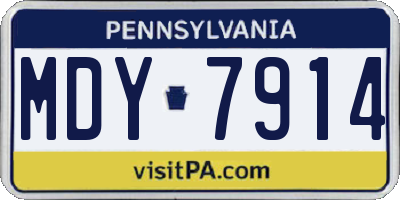 PA license plate MDY7914