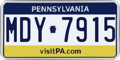 PA license plate MDY7915