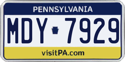 PA license plate MDY7929