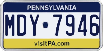 PA license plate MDY7946