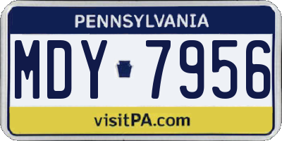 PA license plate MDY7956