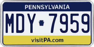 PA license plate MDY7959