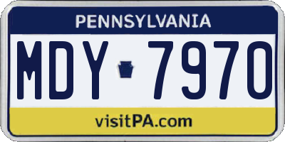 PA license plate MDY7970