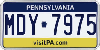 PA license plate MDY7975