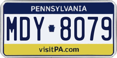 PA license plate MDY8079