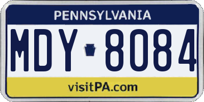PA license plate MDY8084