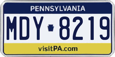 PA license plate MDY8219