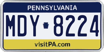 PA license plate MDY8224