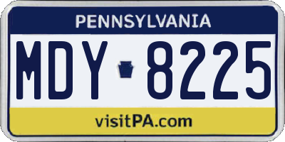 PA license plate MDY8225