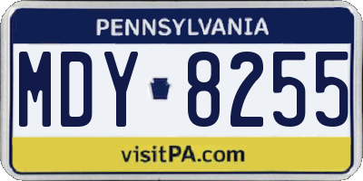 PA license plate MDY8255