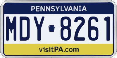 PA license plate MDY8261