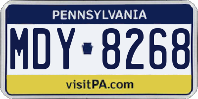 PA license plate MDY8268