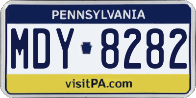 PA license plate MDY8282