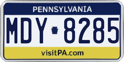 PA license plate MDY8285