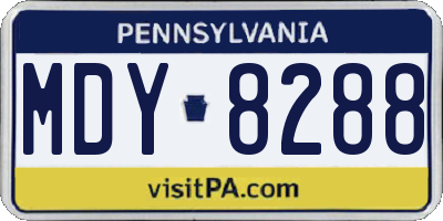 PA license plate MDY8288