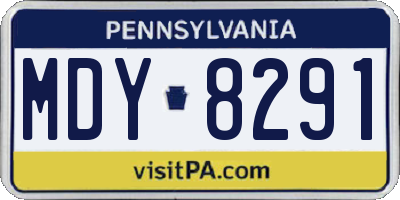 PA license plate MDY8291